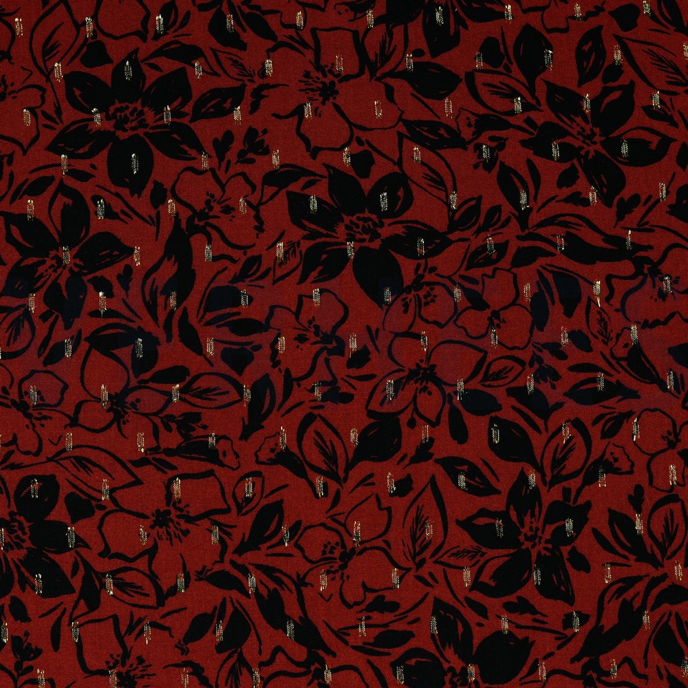 VISCOSE LUREX FLOWERS TERRA COTTA