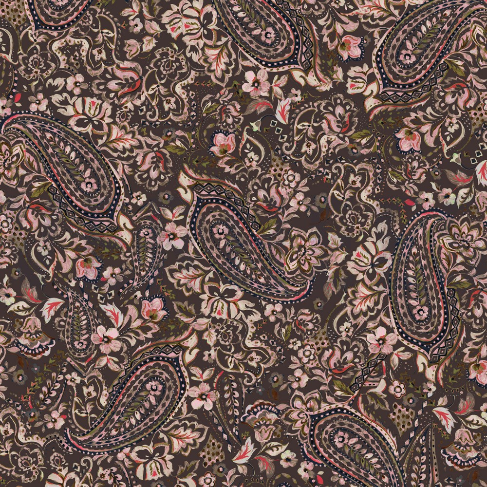 VISCOSE JERSEY DIGITAL PAISLEY BROWN (hover)