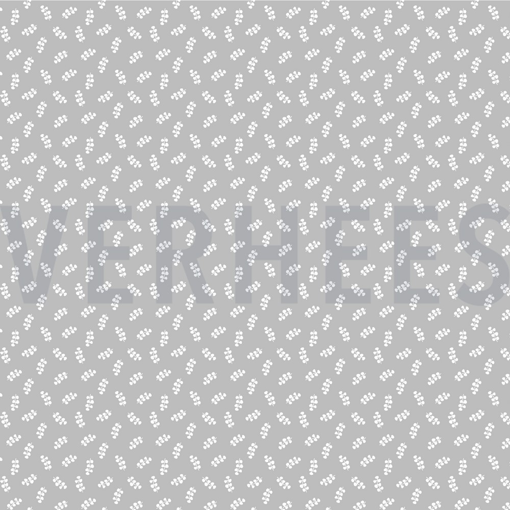 POPLIN LEAVES LIGHT GREY (hover)