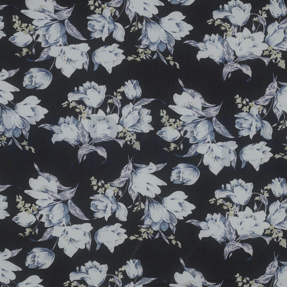 CHIFFON FLOWERS BLACK / LIGHT BLUE (hover)