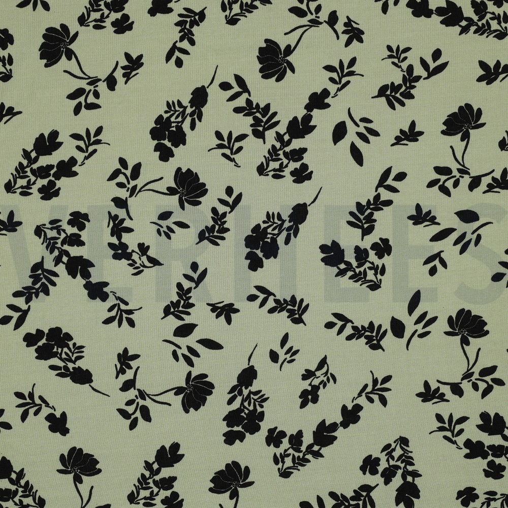 PRINTED VISCOSE FLOWERS LIGHT GREEN (hover)