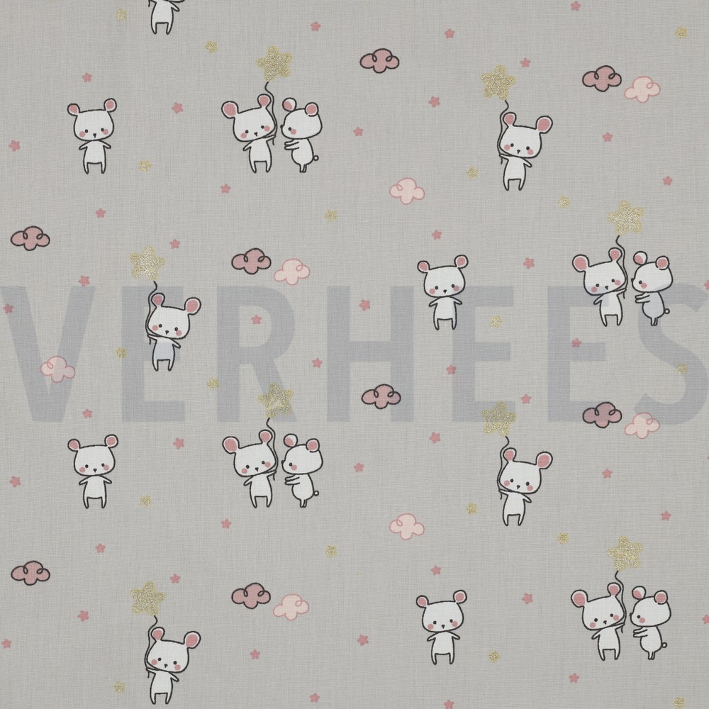 POPLIN GLITTER SWEET MOUSE LIGHT GREY (hover)