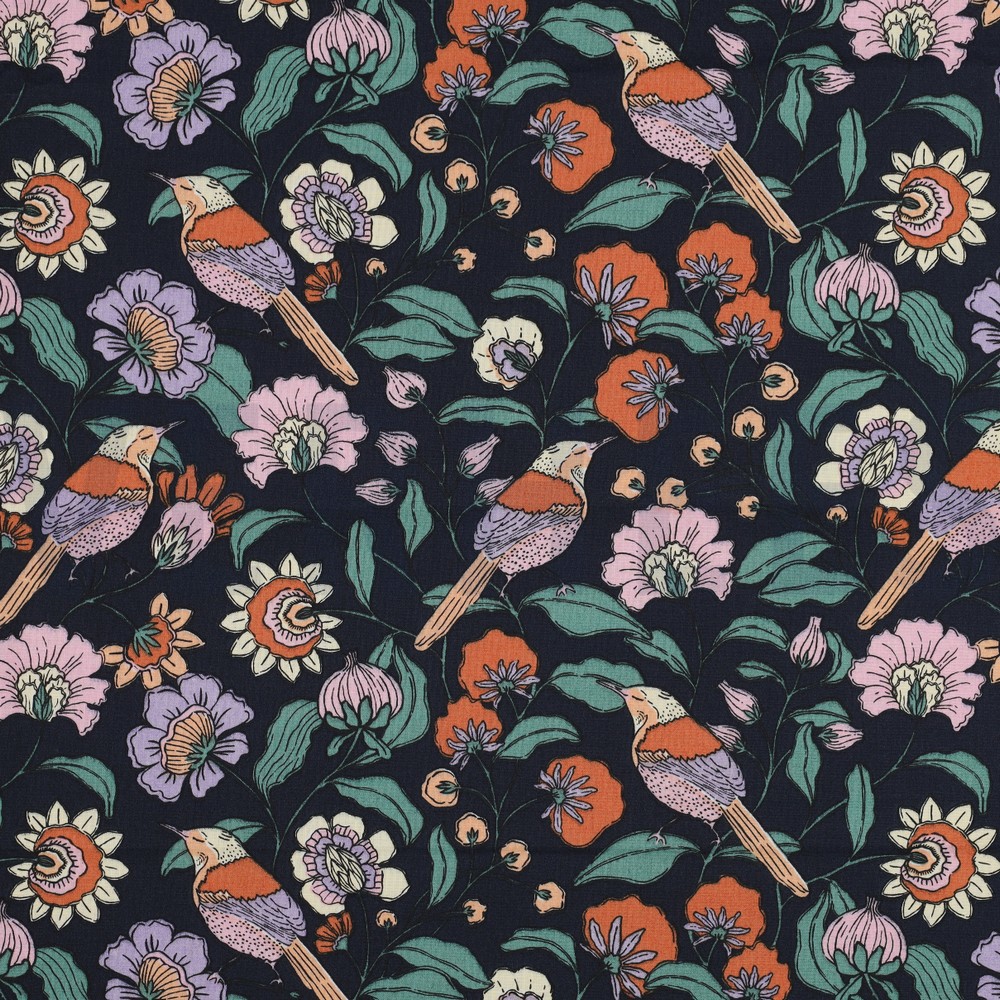 COATED COTTON FLOWERS NAVY