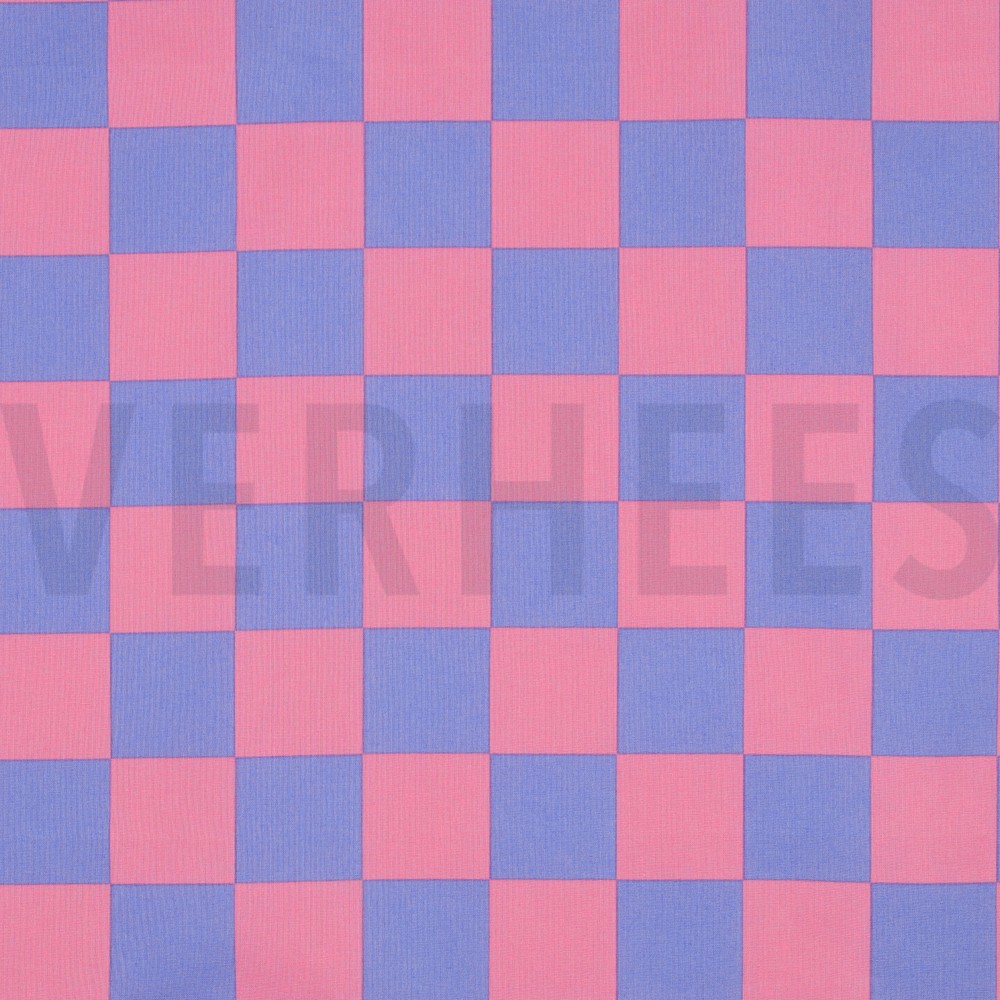 COATED COTTON CHECK BLUE / PINK