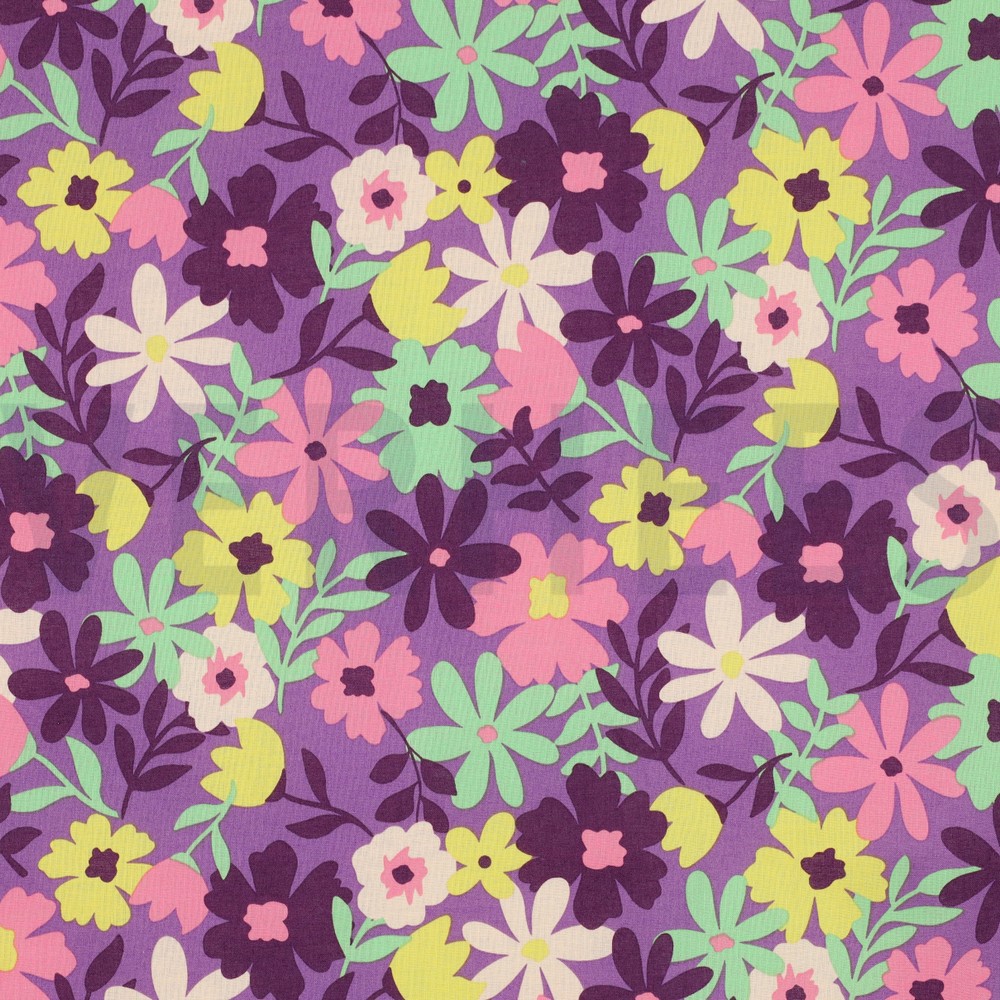 COATED COTTON FLOWERS PURPLE