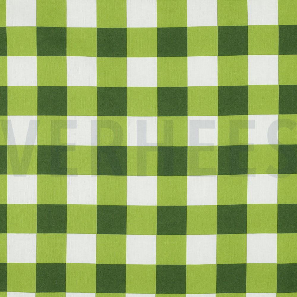 COATED COTTON CHECKS DARK GREEN