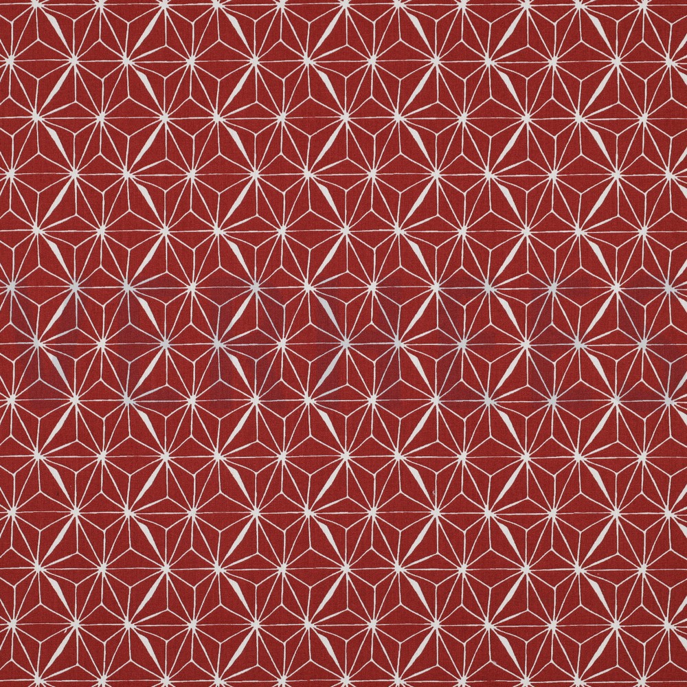 COATED COTTON ABSTRACT BRICK RED