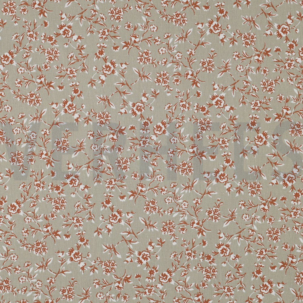 COATED COTTON SMALL FLOWERS BEIGE